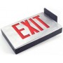 Low Profile, LED Exit Sign, White Housing, Red Letters, Battery Backup, 120-277V